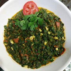Methi lehsan ki bhaji A picture of Methi lehsan ki bhaji.