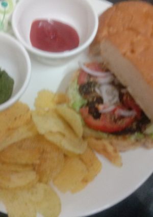 A picture of Mint veg Burger in Rajma patty.