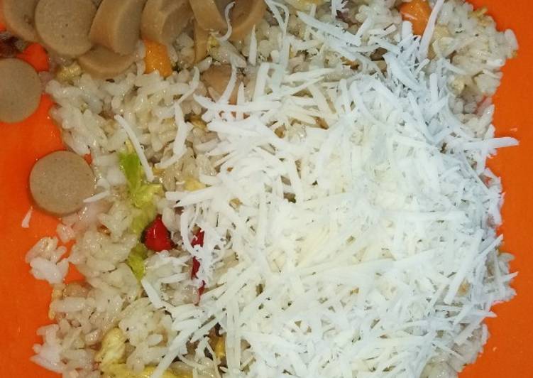 Cara Bikin Nasi goreng keju bumbu iris Anti Gagal