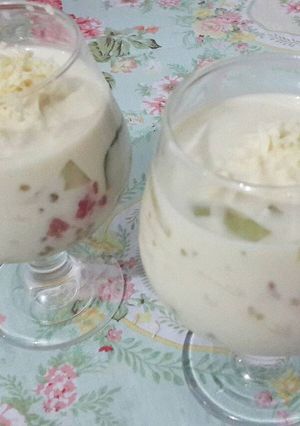 Foto resep Buko pandan salad (with kelapa replika+keju)