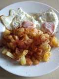 Huevos fritos con puntillas