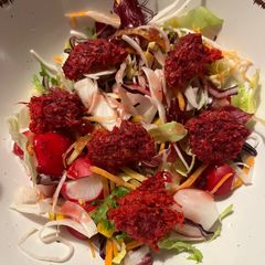 Salad with Beetroot Patties A picture of Salad with Beetroot Patties.