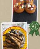 Boquerones fritos con salmorejo cordobés