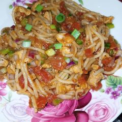 Chicken Onion Spaghetti A picture of Chicken Onion Spaghetti.