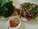 Thịt trâu xào mỡ hành