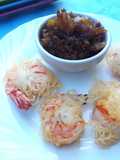 Gambas fritas y chutney de mango picante
