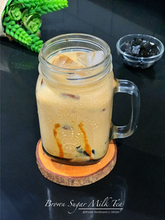 Foto resep Brown Sugar Milk Tea with Grassjelly