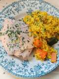 Filets de truite avec son riz aux légumes et curcuma au Cook Expert