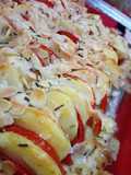 Guarnición de patatas estilo hasselback