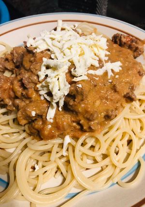 Una foto de Fideo con salsa mixta