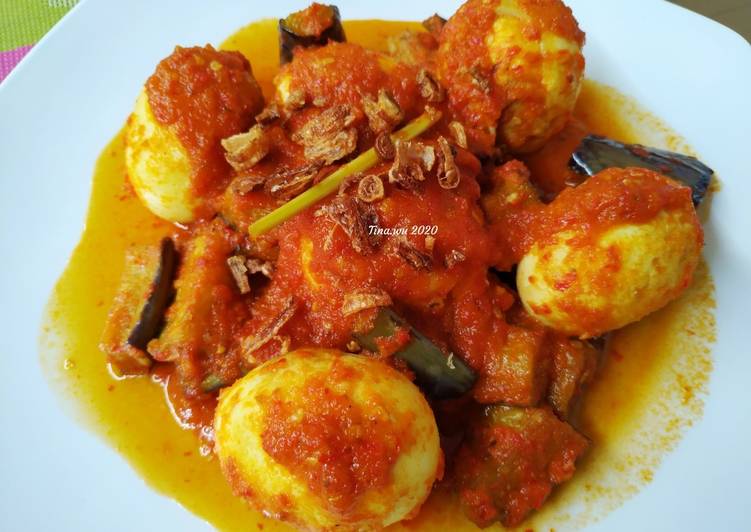 Telor terong balado