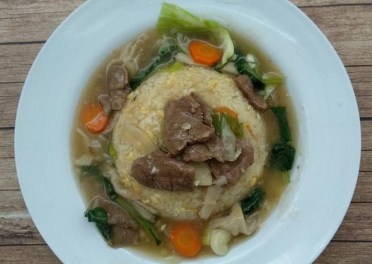 Nasi Siram daging ala eat n eat