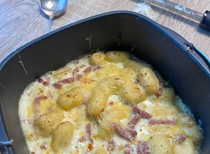 Une photo de Gratin de gnocchis au Comté à l’air fryer ou au four