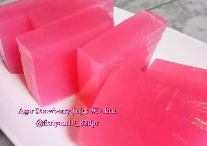 🍧 Agar Strawberry Jasjus Simple #Dapur Fitri 🍧