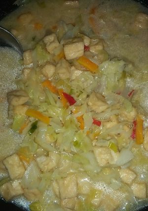 Foto resep Sayur Tumis santan tahu