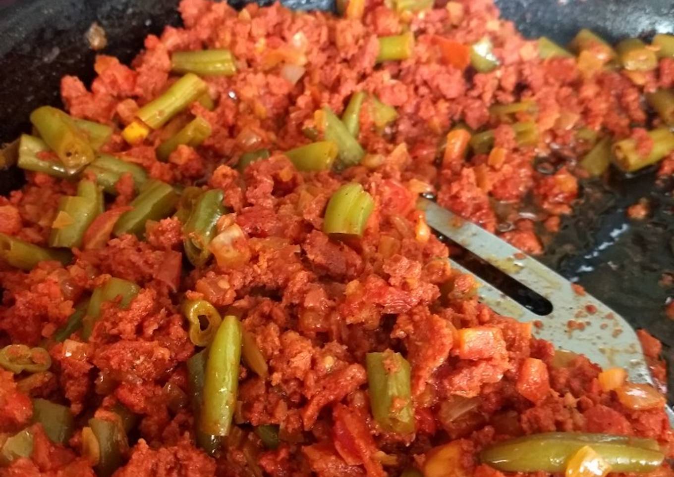 Chorizo con Ejotes a la mexicana