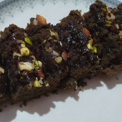 Wheat dry fruit chocolate cake A picture of Wheat dry fruit chocolate cake.