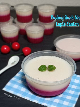 Anti Ribet, Membuat Puding Buah Naga Lapis Santan Gampang