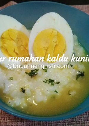 Foto resep Bubur rumahan kaldu /kuah kuning