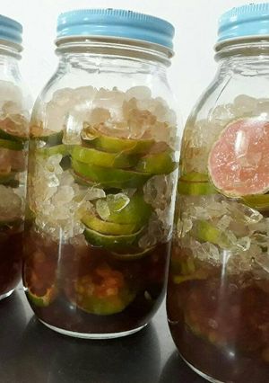 Hình của món Chanh đào ngâm mật ong đường phèn.