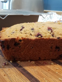 A picture of Whole wheat honey zuccini bread (with huckleberries or bananas).