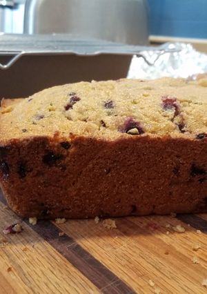 A picture of Whole wheat honey zuccini bread (with huckleberries or bananas).