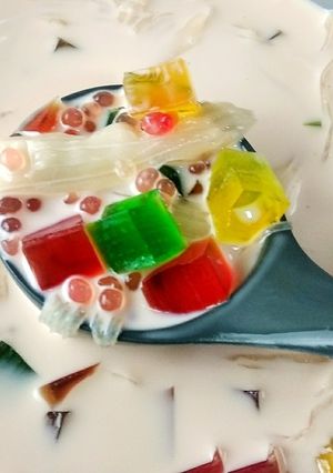 Foto resep Es Kelapa Muda Jelly Warna