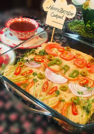A picture of Focaccia Bread (wheat flour bread).