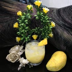 Mango Milkshake 🍹🍹🍹 A picture of Mango Milkshake 🍹🍹🍹.