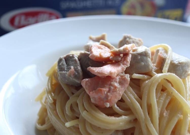 Recipe of Favorite Seafood Carbonara (Carbonara di mare)