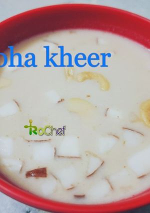 A picture of Aval Payasam recipe | Poha milk kheer recipe.