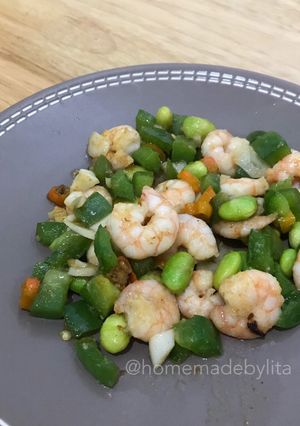 Foto resep Tumis udang edamame gampang enak cepat #homemadebylita