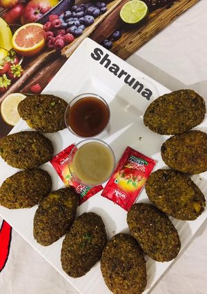 A picture of Mint Mutter Kebabs.