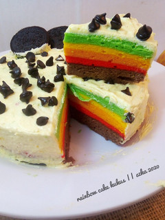 Foto resep Rainbow Cake Kukus (takaran sendok)
