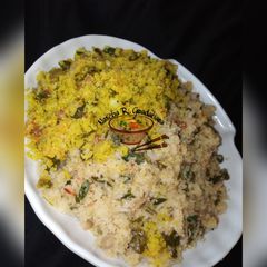 A picture of 2 colours Danbun shinkafa (DANBU RICE RECIPE 2).