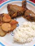 Pollo en cama de papas (en olla de cocción lenta)