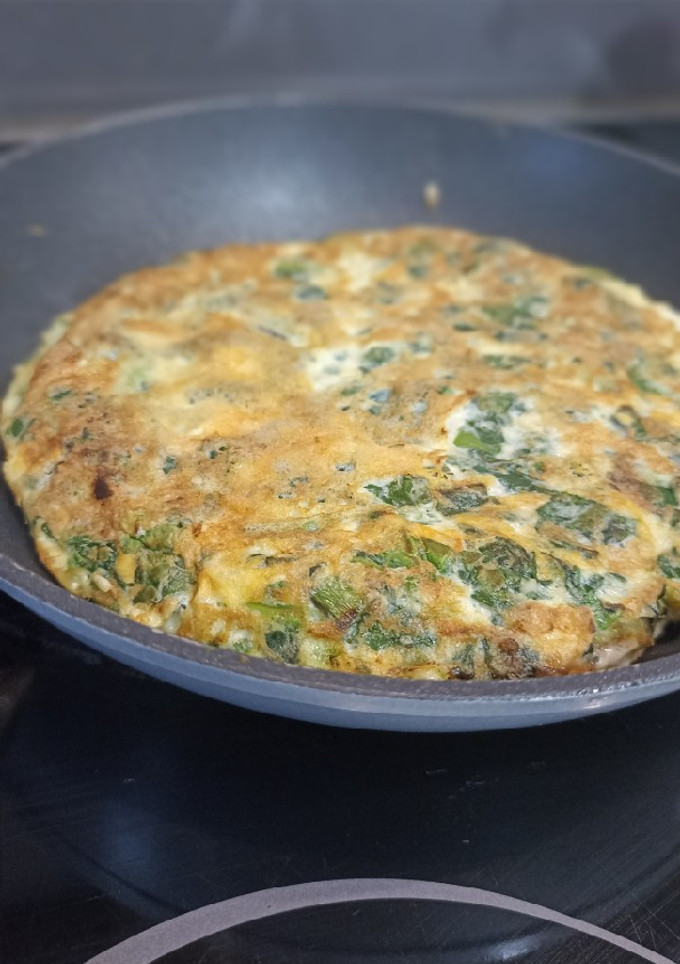 Una foto de Tortilla de espinacas rellena