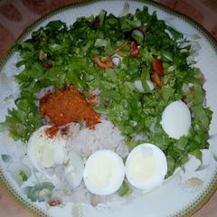 Rice&beans with egg A picture of Rice&beans with egg.