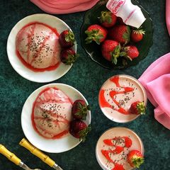 Strawberry Panna Cotta A picture of Strawberry Panna Cotta.