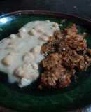 Chicharrón en salsa de pulque y frijoles encremados al estilo San Diego a Las Correa. México