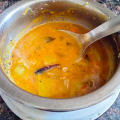 Sambhar with leftover Toor dal A picture of Sambhar with leftover Toor dal.