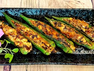 Đậu bắp nhồi chay chiên