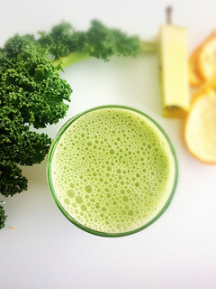 A picture of Kale, Apple, Mandarin, Lime smoothie.