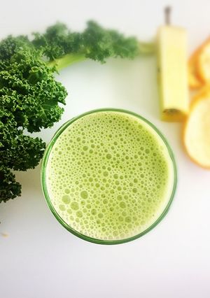 A picture of Kale, Apple, Mandarin, Lime smoothie.