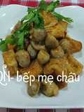 Đậu hũ kho nấm rơm chay