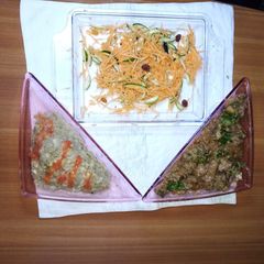 A picture of Mashed cassava with lamb tikka.