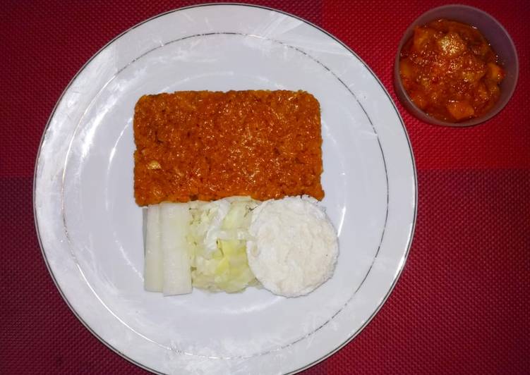 Merah Putih Nasi Rempah, Sayur, Buah, Protein + Sambal Nanas