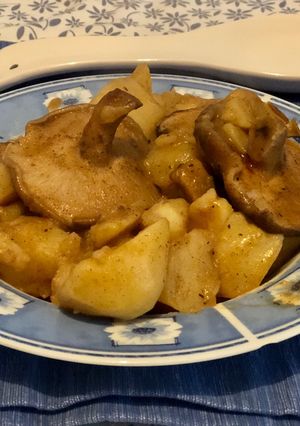 Una foto de Patatas con setas shiitake