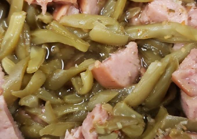 Recipe of Quick Green beans and smoked sausage