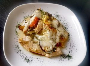 Diétás rakott cukkini csirkemellel recept fotója